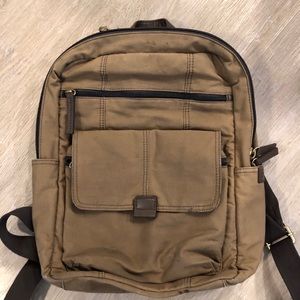 Tan Fossil backpack